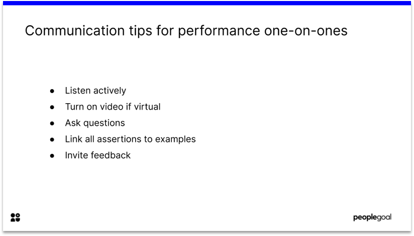 Communication Tips for Performance Review one on ones