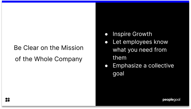 Internal Communication - be clear on company vision