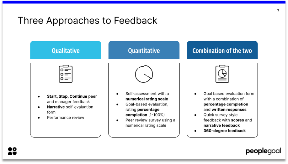 Three approaches to feedback